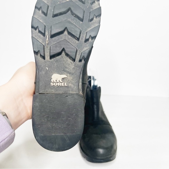 Sorel Emelie Chelsea Waterproof Black Leather Ankle Booties Size 6 Women’s - Picture 6 of 6